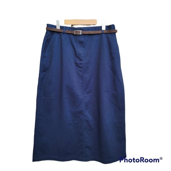LL Bean Cotton Midi Skirt - Picture 1 of 8